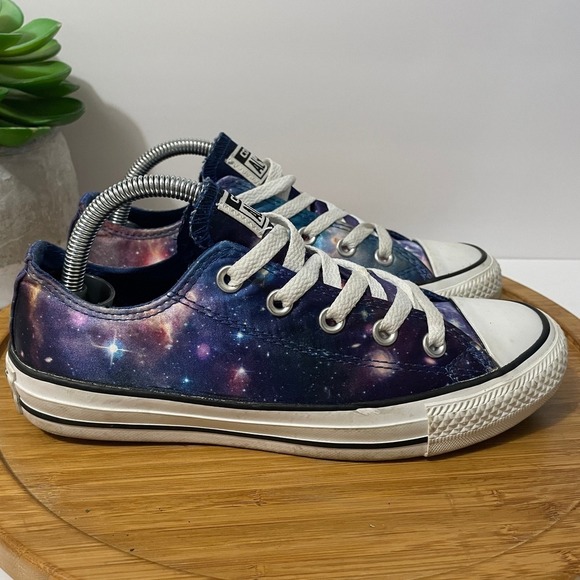 Converse All Star Women's 6 Galaxy Print Canvas Low Top Sneakers Cosmic Lace Up - Picture 2 of 9